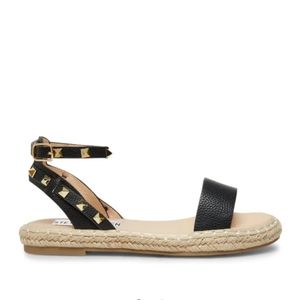 Steve Madden 7 Open Toed Espadrille Pyramid Stud Flats
